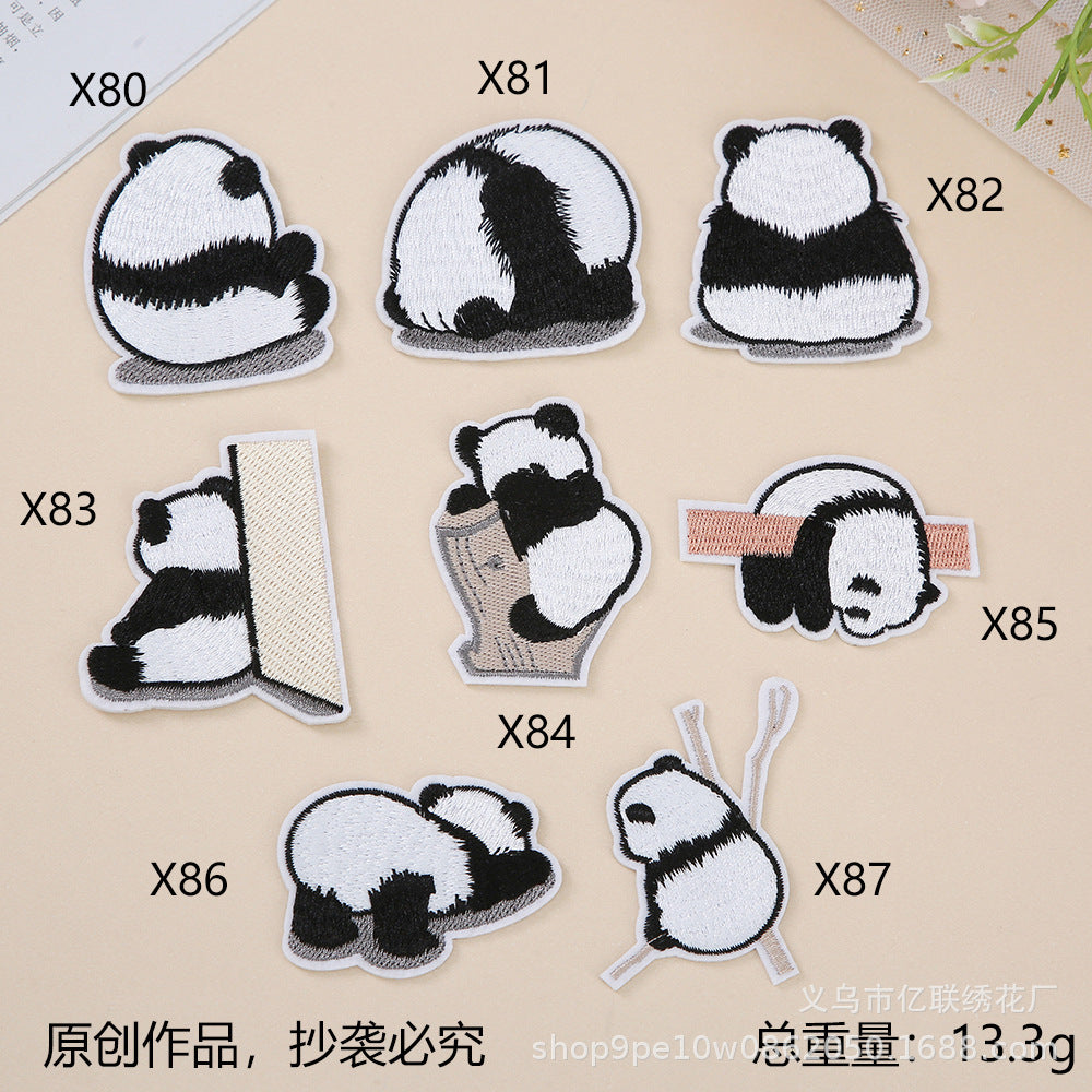 Wholesale Cartoon Panda Embroidery Clothing Hole Patch